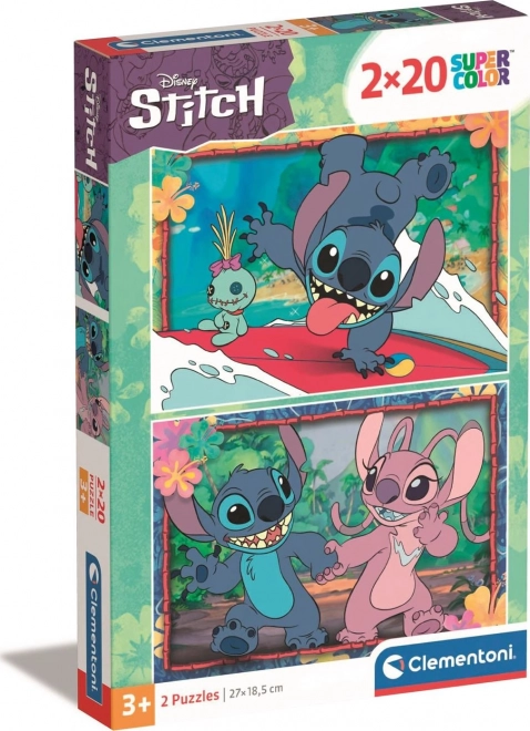 Stitch Puzzle von Clementoni - 2x20 Teile