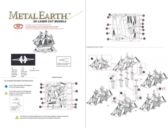 Metal Earth 3D Puzzle Golden Hind Schiff