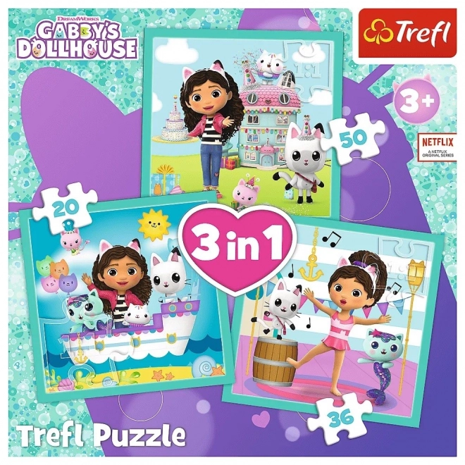 Gabby Katzenhaus Puzzle 3-in-1 Aktivitätsspaß