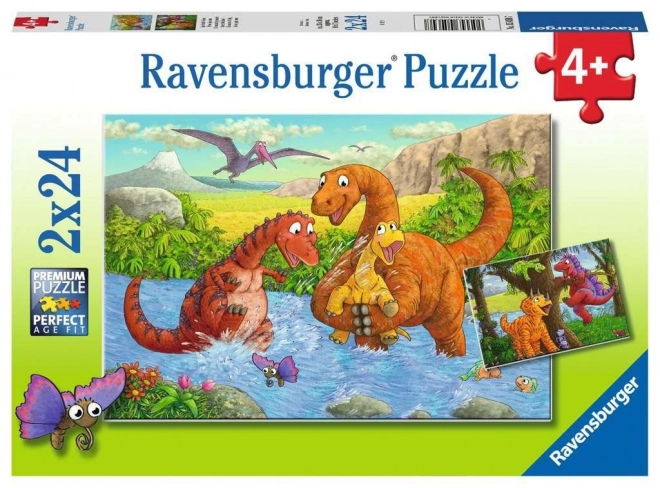 Puzzle Spielerische Dinosaurier 2x24 Teile