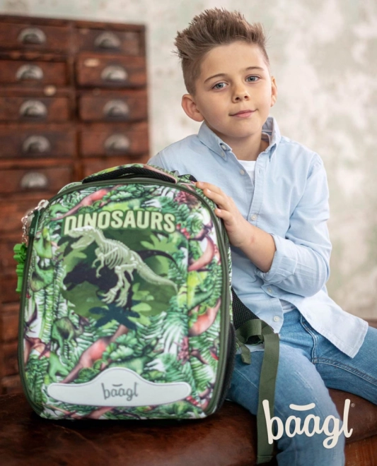 Baagl Schulranzen Set Dinosaurier