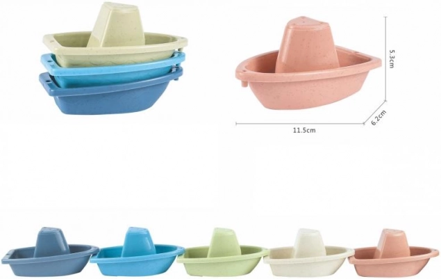 Fröhliche bunte Boote fürs Wasser