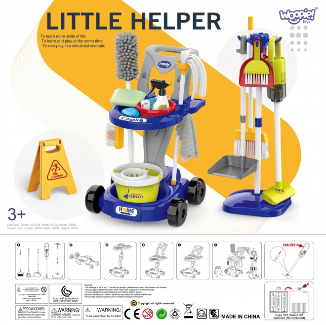 Woopie Putzwagen 3-in-1 Set für Kinder XXL 29-teilig