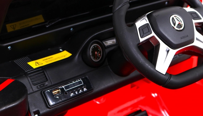 Mercedes G63 AMG Auto mit Batterie, Rot + Fernsteuerung + 6 EVA-Räder + Sanfter Start + MP3 LED
