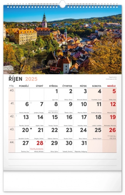 Notique Wandkalender Malerische Ecken von Tschechien 2025