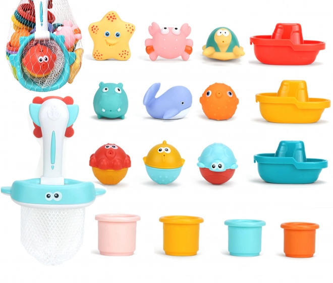 Woopie Wasserspielzeug Set für Bad und Sand 17-teilig