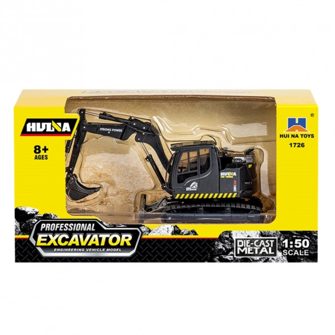Metall Kettenbagger mit Bulldozer Huina schwarz 1:50