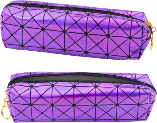 Holografisches violettes Federmäppchen mit einem Fach