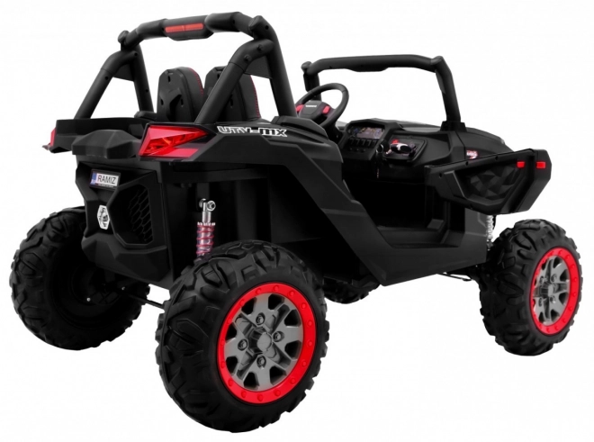 Kinderwagen SuperStar Schwarz + Antrieb 4x4 + Fernbedienung + Kofferraum + MP3 LED + Türschloss