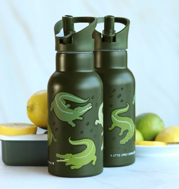 A Little Lovely Company Trinkflasche aus Edelstahl 500 ml – Krokodil