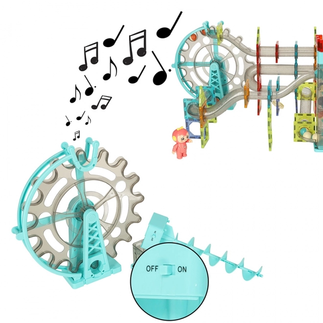 Magnetische Bausteine Marmorbahn mit Musik und 118 Teilen