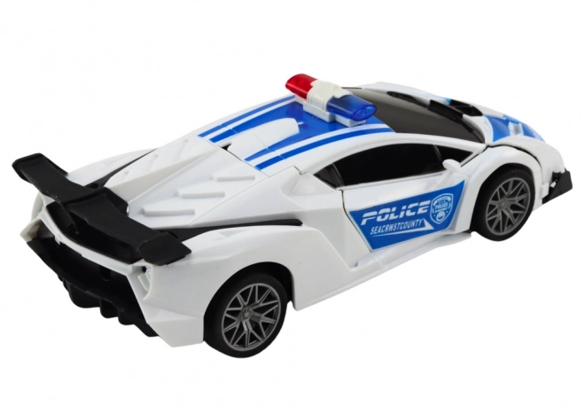 Polizeiauto R/C 2-in-1 Auto-Roboter mit Licht und Ton