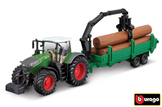 Spielzeugtraktor Fendt 1050 Vario mit Baumtransport-Anhänger