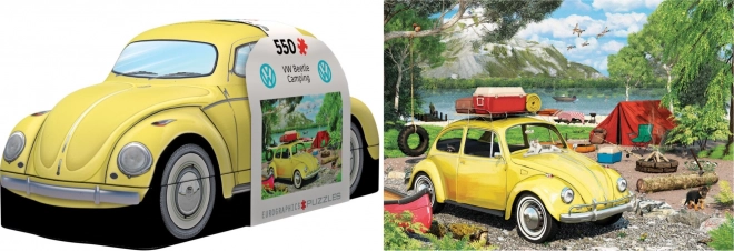 Puzzle in Blechdose Volkswagen Käfer am Campingplatz 550 Teile