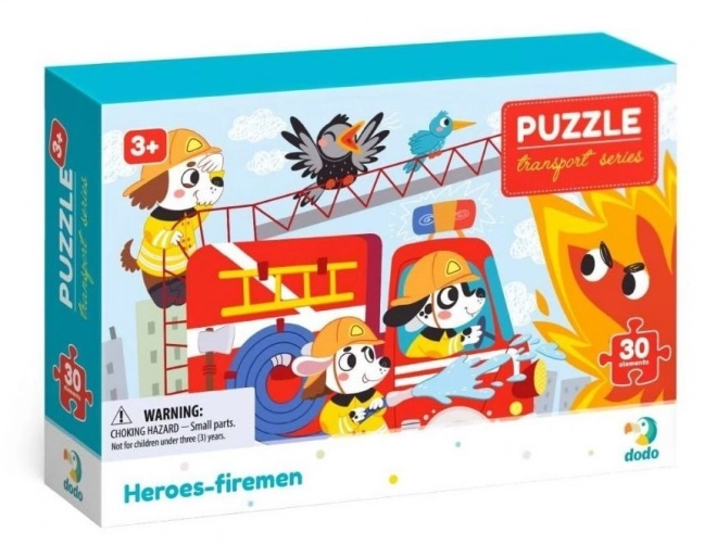 DODO Puzzle Transport: Mutige Feuerwehrleute 30 Teile