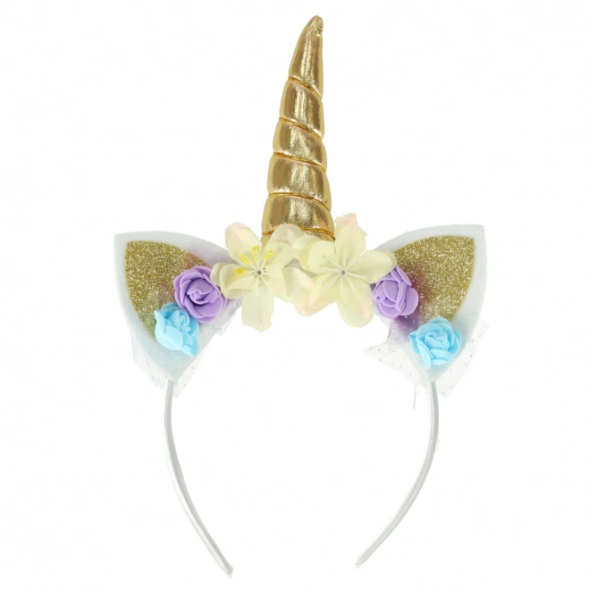 Karnevalskostüm Einhorn mit Stirnband und Tüllrock für Kinder – Weiß
