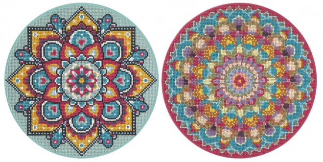 Diamantmalerei Mandala auf Rahmen Rosa 30cm