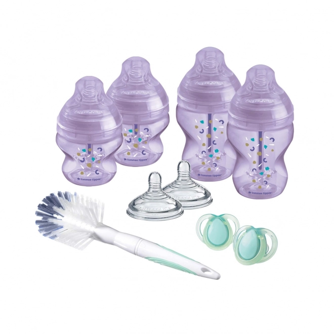 Set Babyflaschen Advanced Anti-Colic, verschiedene Größen, 9 Stück, Lila