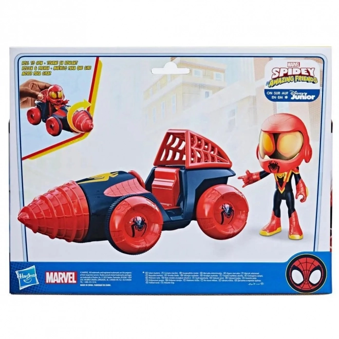 Spidey Miles Drill Spinner Figur mit Fahrzeug