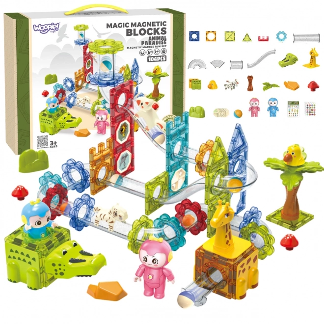 Woopie Magnetische Bauklötze Tierparadies Spielset