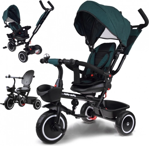 Kinder-Dreirad 3-in-1 mit drehbarem Sitz und Sonnendach TINY BIKE – Blau