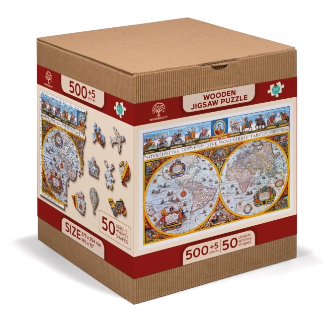 Holz-Puzzle Antike Karte Nova Terrarum 2-in-1