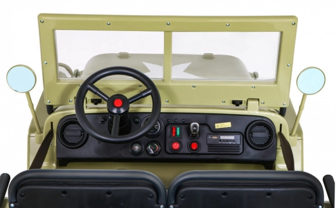 Retro-Militärfahrzeug für Kinder mit 4x4-Antrieb, Platz für 3 und EVA-Reifen
