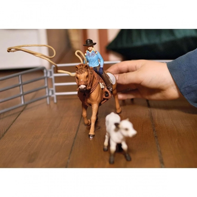 Cowgirl mit Lasso Farm World Set