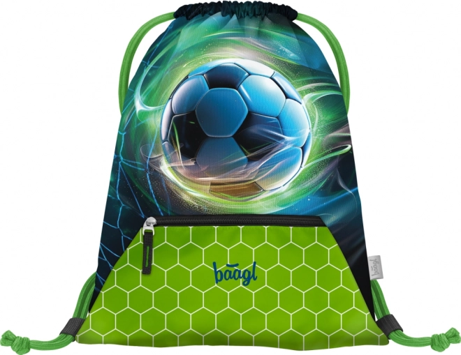 Baagl 3er-Set Airy Fußball Rucksack: Rucksack, Federmäppchen, Turnbeutel