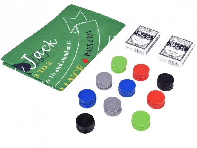 Doppelseitiges Kartenspiel-Set Poker und Blackjack