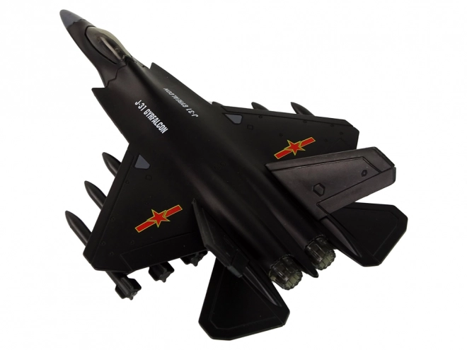Schwarzes Reibungsmodellflugzeug 1:72