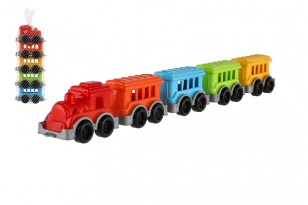 Kunterbunter Zug mit 4 Waggons