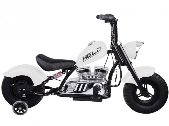 Elektrisches Chopper-Motorrad mit Batterie für Kinder – Weiß