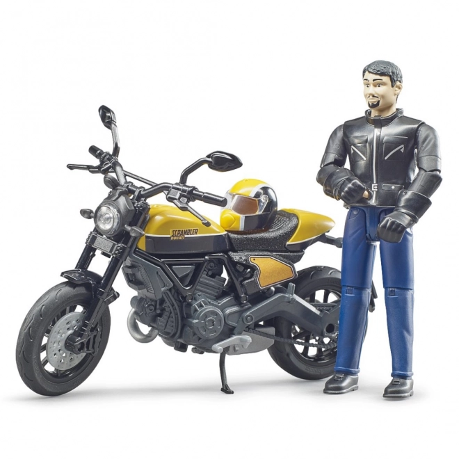 Bruder BWORLD Motorrad Scrambler DUCATI Cafe Racer mit Fahrer