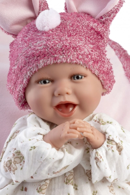 Realistische Babypuppe mit Geräuschen und weichem Stoffkörper - Llorens
