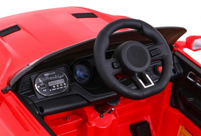 GT Sportwagen auf Batterie für Kinder Rot + Fernbedienung + langsamer Start + Gepäckträger + MP3 LED