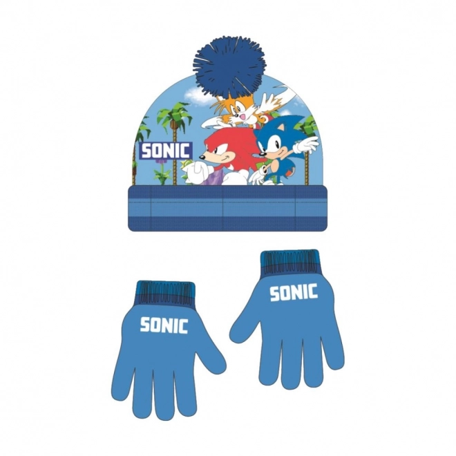 Sonic Mütze und Handschuh Set