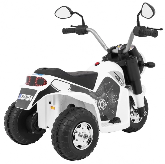 Kinder Elektro-Motorrad MiniBike Weiß mit LED-Lichtern und Sounds