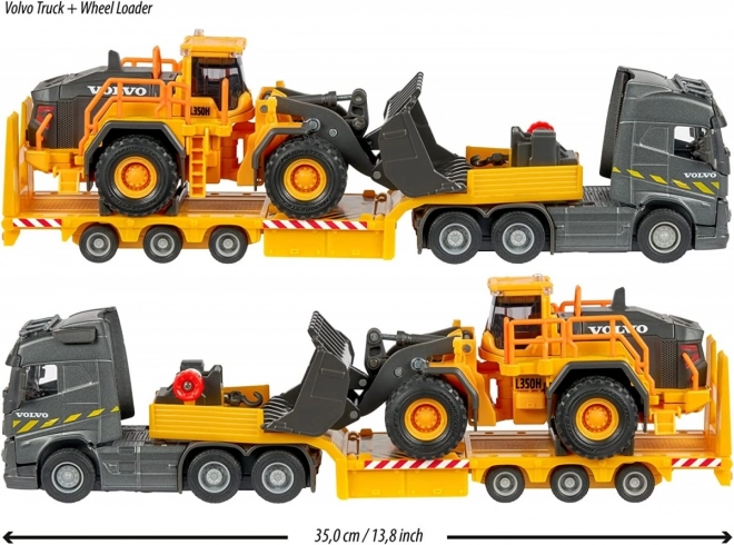 Majorette Bau-Set mit VOLVO LKW und Bagger 35 cm