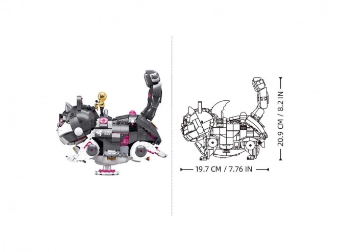 Mechanische Katze Grau-Weiß von Sluban