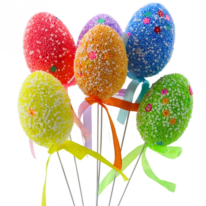 Bunte Osterdeko Eier am Draht