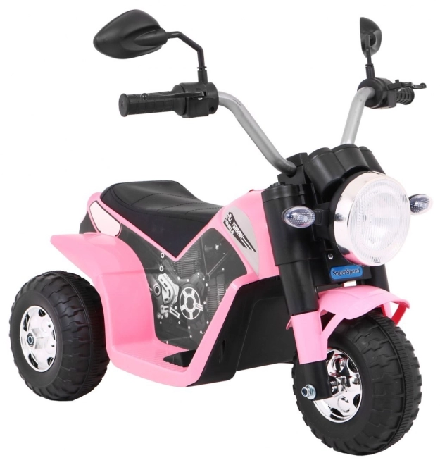 Kinder Elektro-Motorrad MiniBike Weiß mit LED-Lichtern und Sounds – rosa