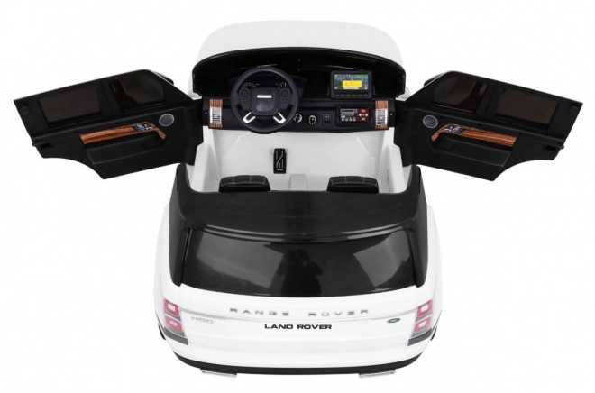 Range Rover HSE 2-Sitzer Kinderauto weiß + Fernsteuerung + 5-Punkt-Gurte + Audiopanel + LED-Diode