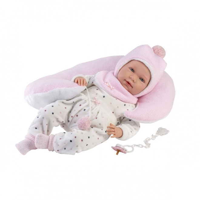 Weinendes Baby-Puppe Mimi mit Nackenkissen 42 cm