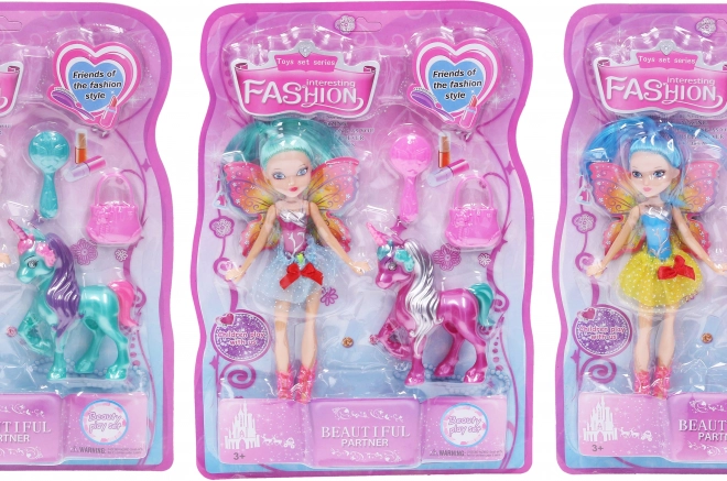Fee-Puppe mit Einhorn 21 cm