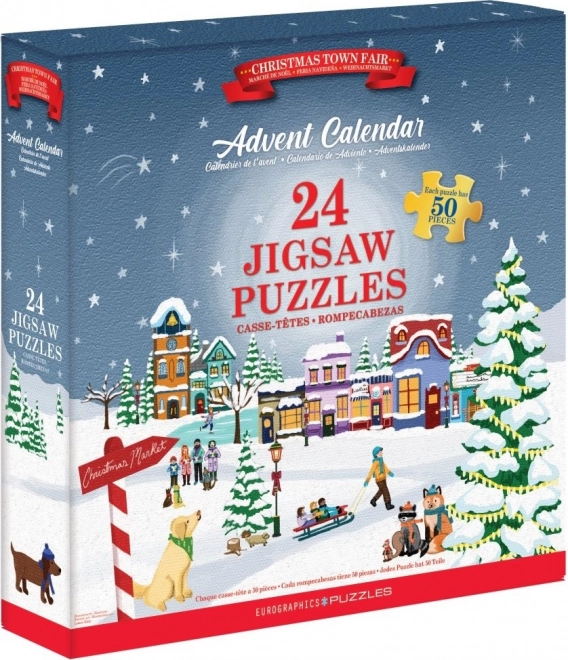 Eurographics Puzzle Adventskalender: Weihnachtlicher Markt