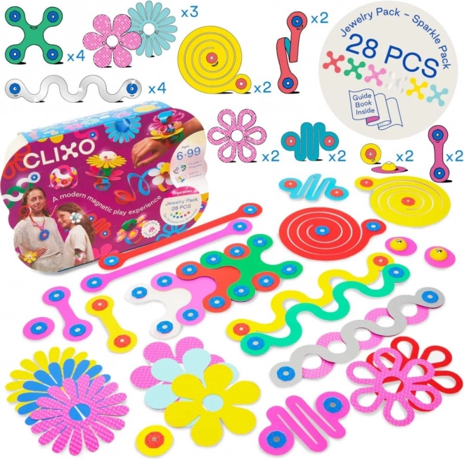 Clixo Schmuckpackung Kreatives Set Bauklötze für Schmuckherstellung - 28 Stück