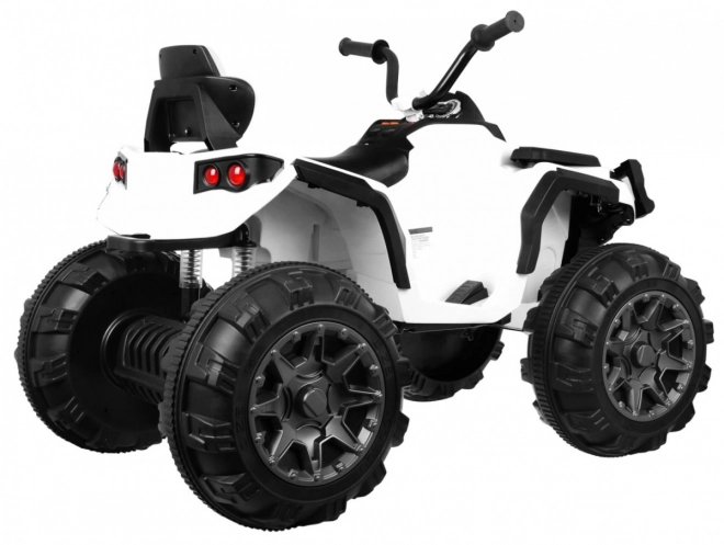 Kinder-Batterie-Quad weiß + EVA Räder + MP3 Radio + LED + langsamer Start