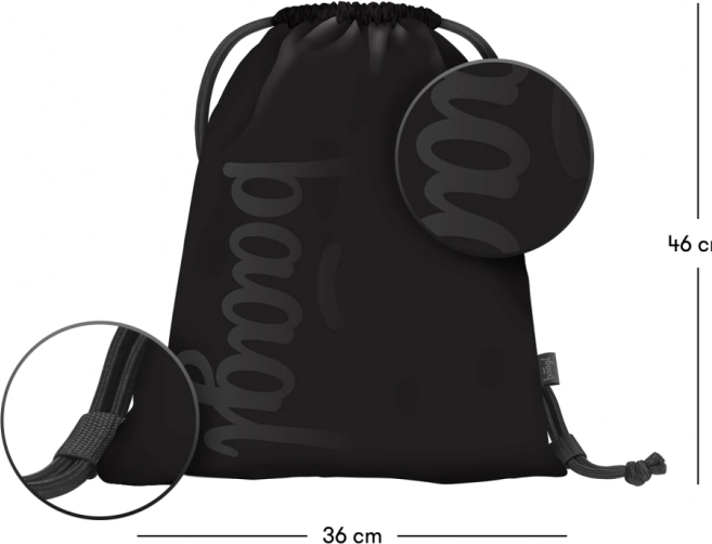 Schulset BAAGL: Rucksack, Federmäppchen und Beutel Cubic Uni schwarz