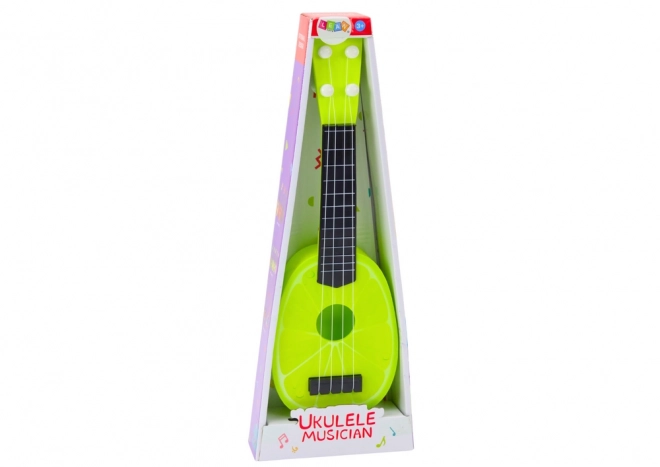 Mini-Ukulele für Kinder mit Limonenmotiv, Grün